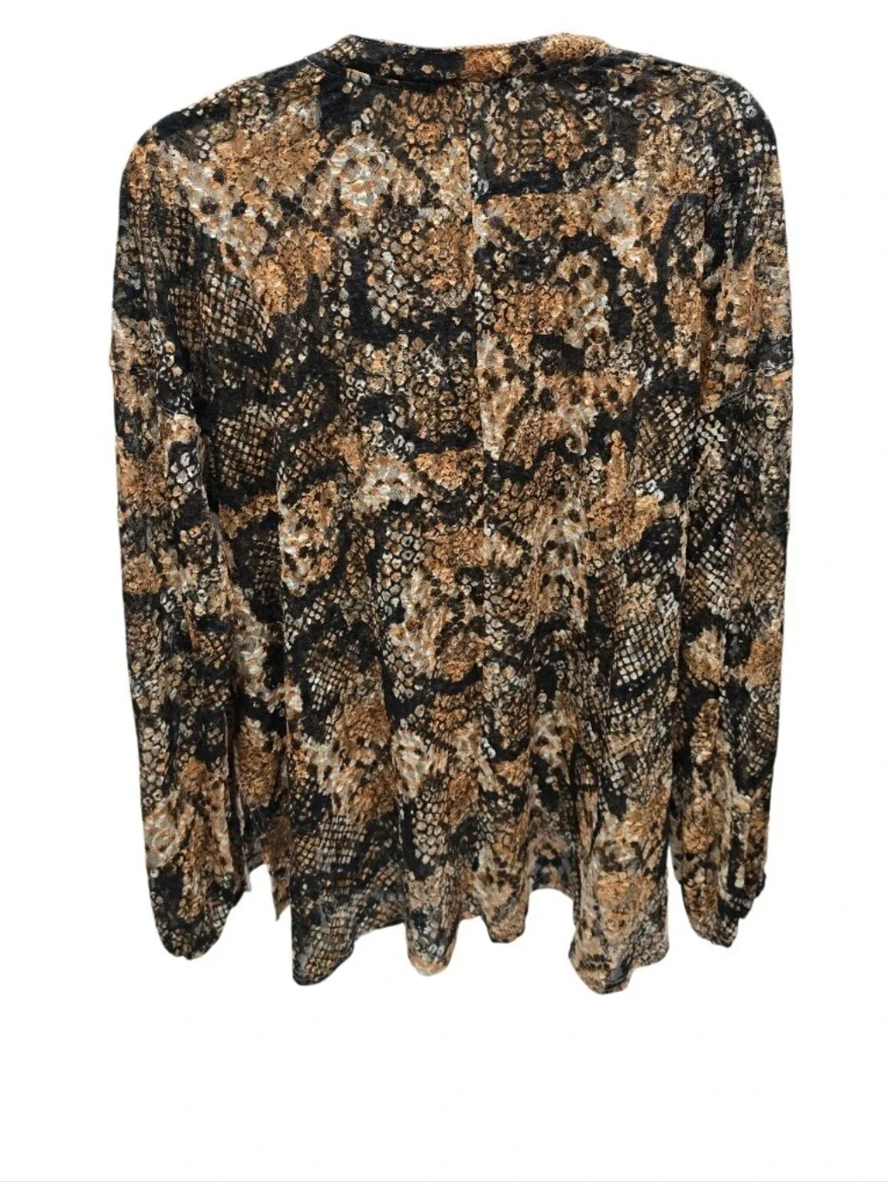 Free People Out for the Night Snake Print Sheer Boho Blouse Small